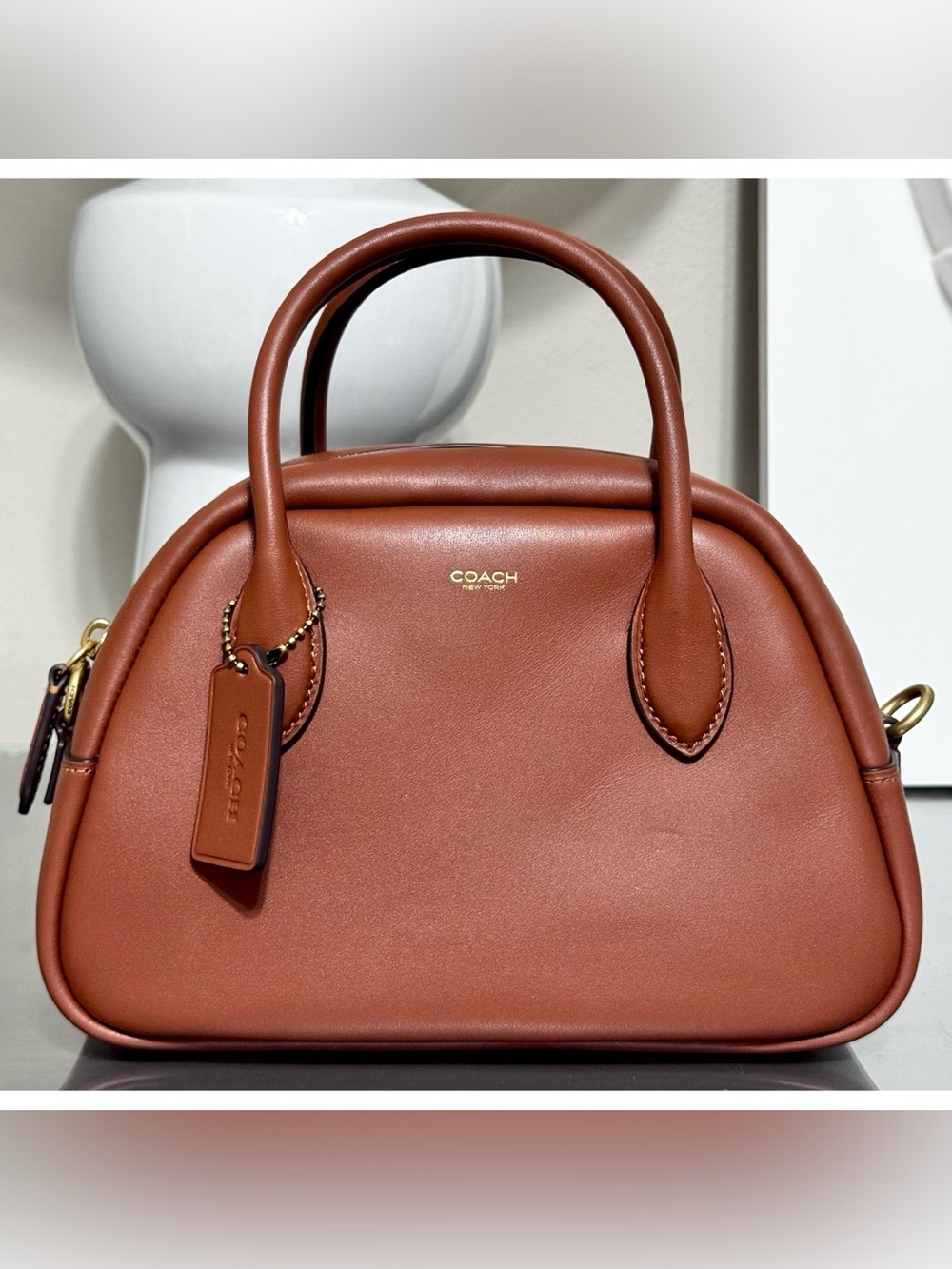 COACH Borough Bowling Bag, SADDLE BROWN